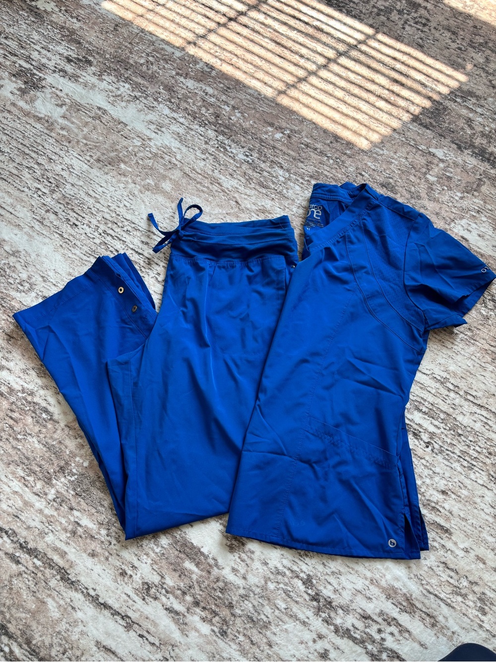 Classic Royal Blue Women's Scrub Too and Joggers - Brand: Barco One